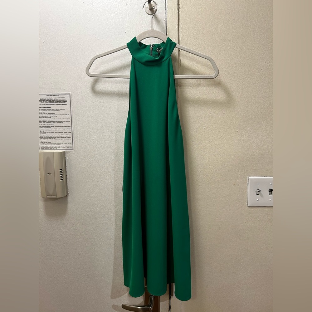 Alice & Olivia high neck green dress